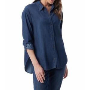 Gloria Vanderbilt Womens Blue Jean Blouse Medium